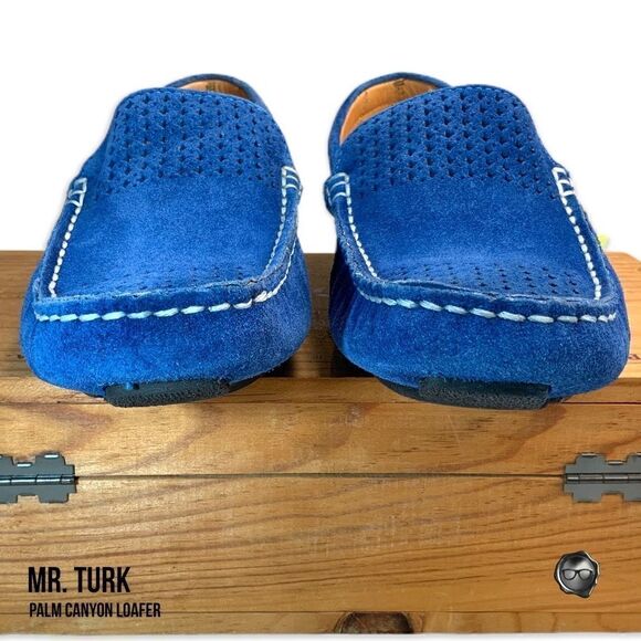 MR TURK PALM CANYON LOAFERS IN BLUE SUEDE DRIVING MOCCASINS MEN’S SIZE 7 & 8 - Picture 5 of 11